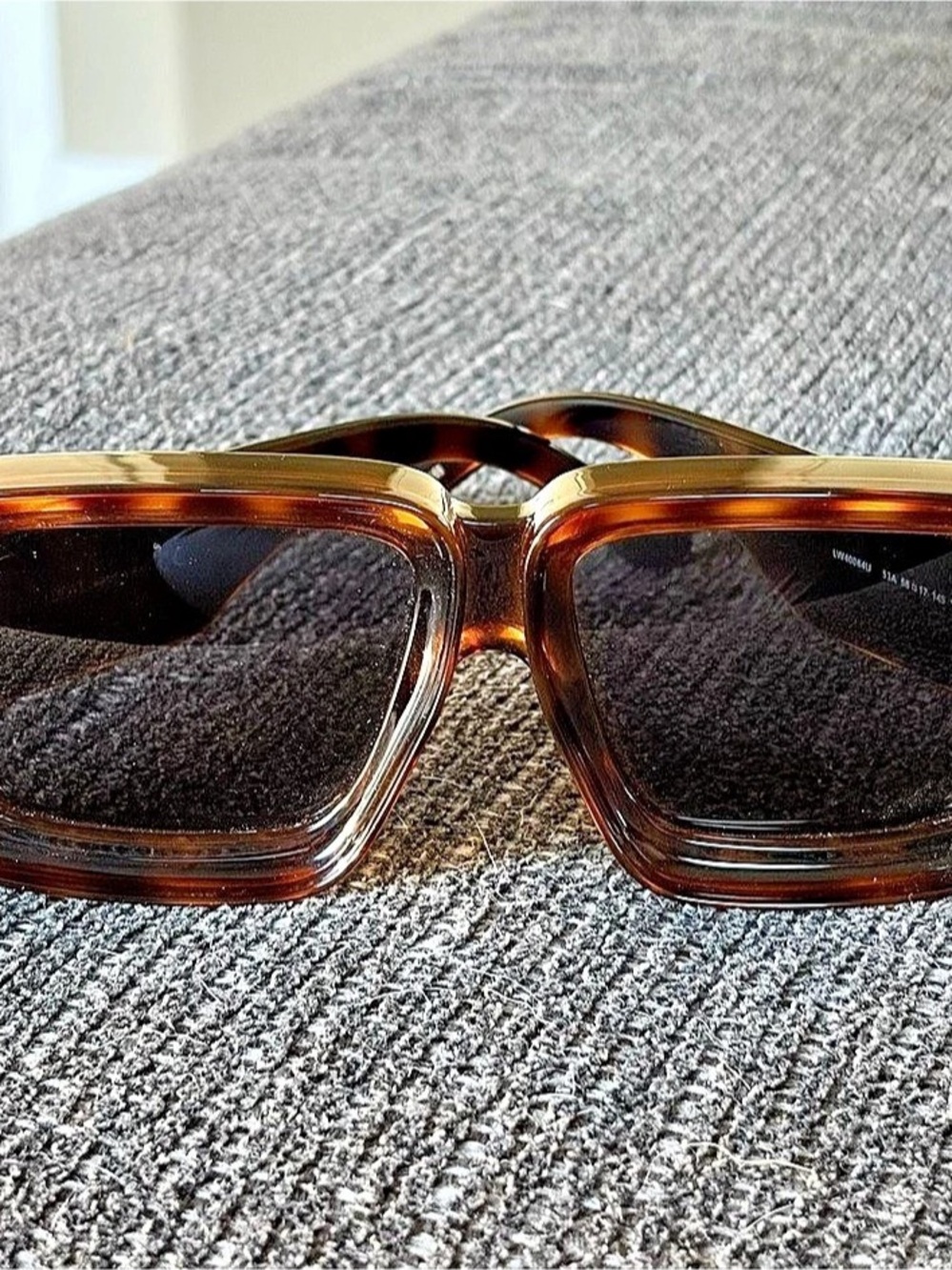 Loewe Signature Square Sunglasses LW40064U in Brown & Gold